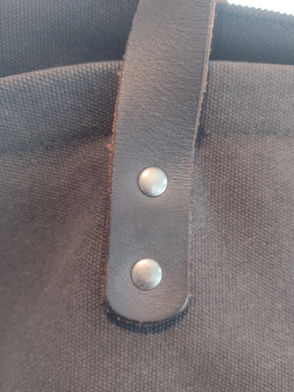 John Varvatos Dark Brown Canvas Shoulder Tote
